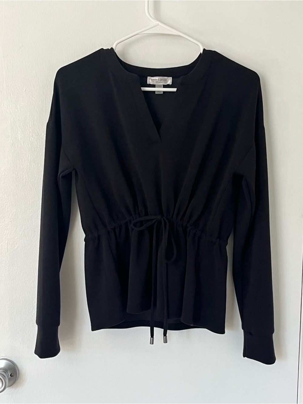 Cable & Gauge Black Drawstring Waist Pullover Size XS - Picture 3 of 13